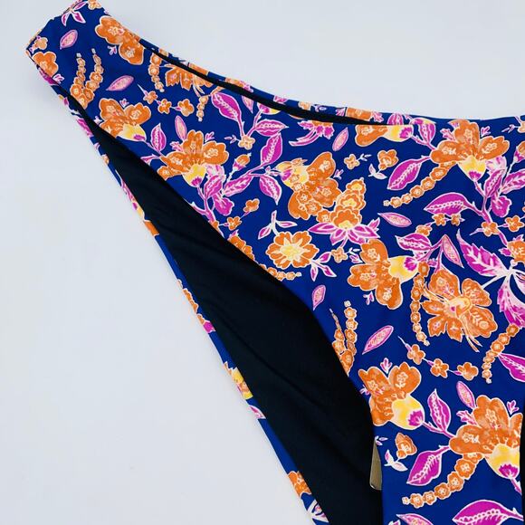 NWT J. Crew Floral Curved Waist Cheeky Bikini Swim Bathing Suit Bottom Size XL - Picture 3 of 8
